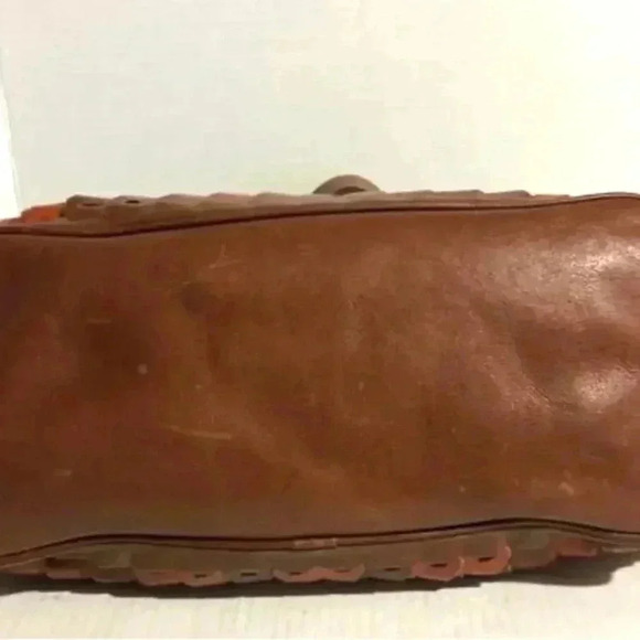 Mulberry brown woven leather satchel handbag - Picture 5 of 13